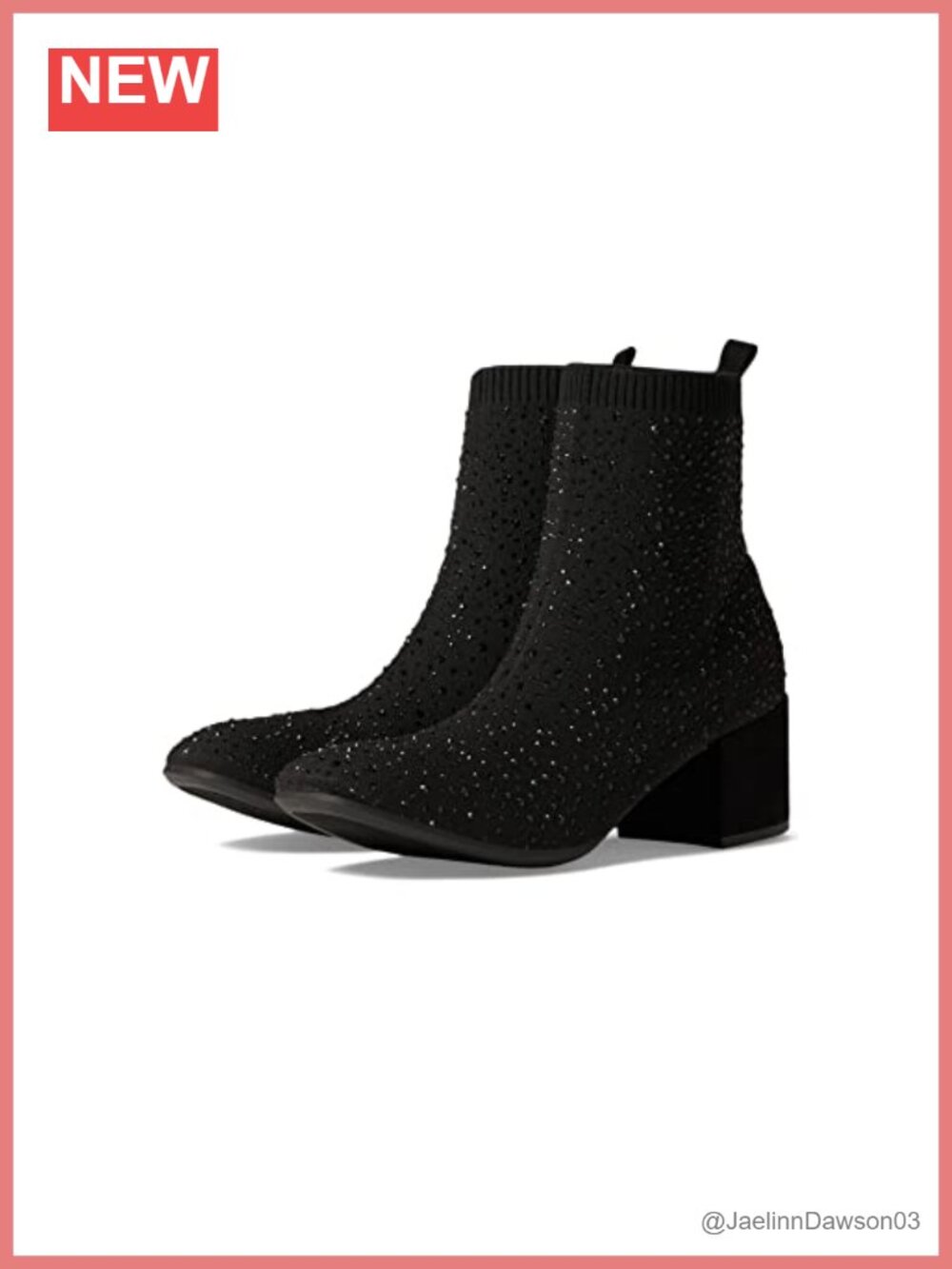 Women's Ankle Work Boots Block Heel Pull-On Fabric Booties